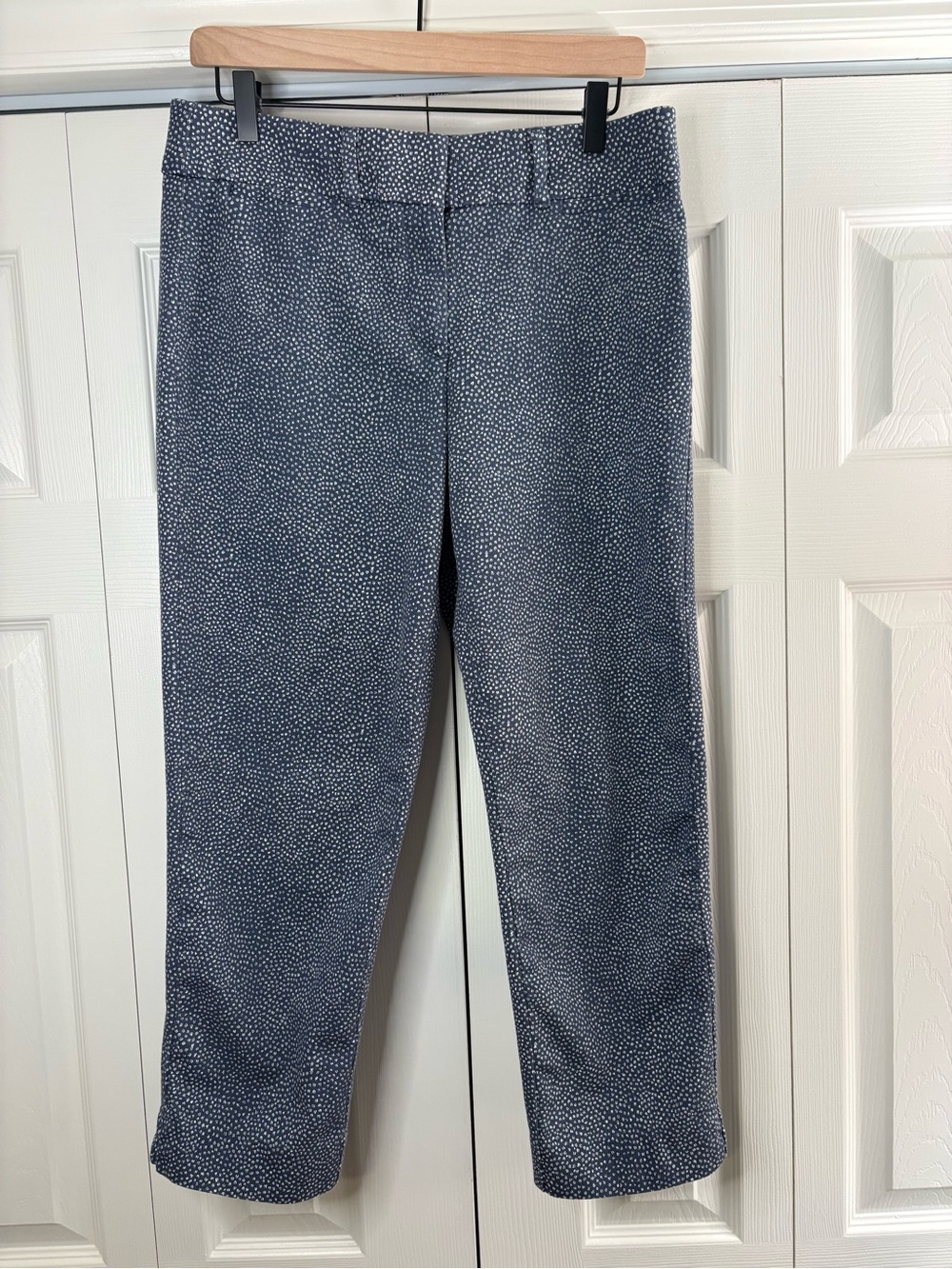 Women’s LOFT The Riviera Pant in Julie fit- blue & white speckled print size 6